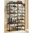 thumbnail image 1 of Inadays 9 Tiers Shoe Rack Organizer Large Capacity Shoe Storage 32-40 Pairs Shoe Boot Shelf Removable Dustproof Stackable Shoe Tower with 2 Hooks, Sturdy Metal Shoe Stand for Closet/Bedroom/Entryway, 1 of 11