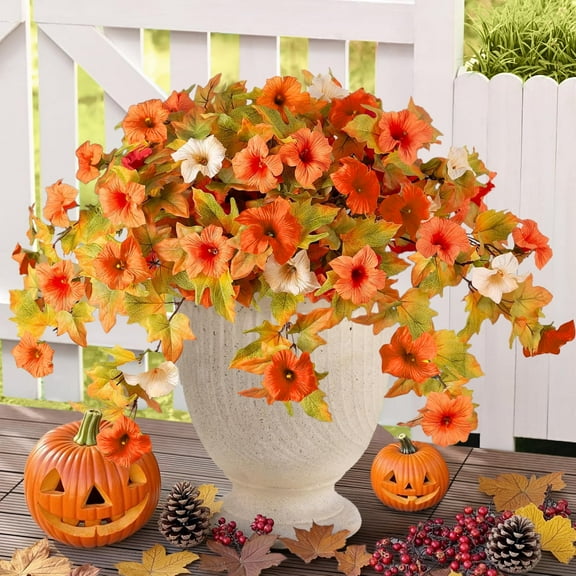 Inadays Artificial Flowers for Outdoors Faux Plants Home Decor 2PCS Spring Faux Petunias Silk Flower UV Resistant No Fade for Home Garden Balcony Yard Porch Realistic Indoor Decor, Multicolor