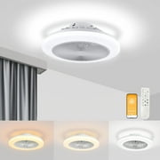Inadays 20in White LED Smart Ceiling Fan with Remote Control