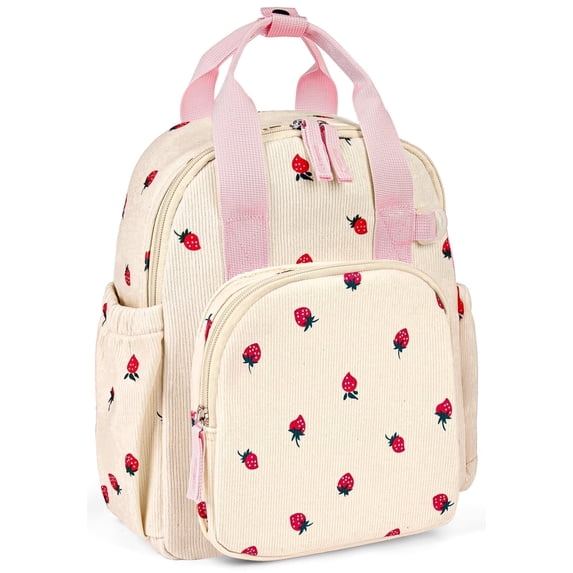 Inadays Corduroy School Backpack for Aged 2-4 Cute backpack 12" Backpacks Daycare Bags Kawaii School Bookbag