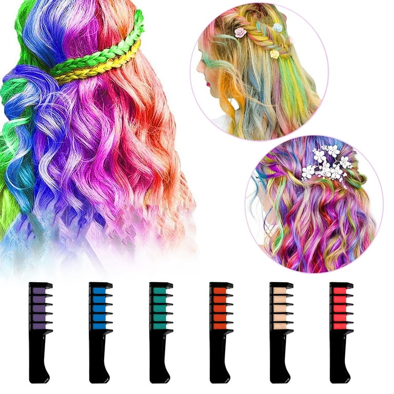 Doctor Li Hair Chalk Comb Temporary Bright Hair Color Dye for Girls Kids, Washable Hair Chalk for Kids-girls Toys Birthday Halloween Christmas Gifts