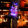 thumbnail image 1 of DAKIMOE Halloween Decoration Outdoor Witches Crashing Into Tree with Colorful LED Lights Crashed Witch Props Halloween Hanging Decorations for Indoor House Outdoor Yard Patio Decor 44''x33'' Purple, 1 of 6
