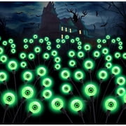 Inadays Halloween Decorations Outdoor Halloween Decor Solar Scary Eyeball Lights 2Pack 16LEDs Waterproof Green Eyeball Swaying Firefly Light With 2 Modes For Ga