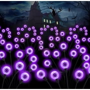 Inadays Halloween Decorations Outdoor Halloween Decor Solar Scary Eyeball Lights 2Pack 16LEDs Waterproof Purple Eyeball Swaying Firefly Light With 2 Modes For G