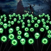 Inadays Halloween Decorations Outdoor Halloween Decor Solar Scary Eyeball Lights 2Pack 16LEDs Waterproof Purple Eyeball Swaying Firefly Light With 2 Modes For G