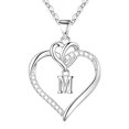 thumbnail image 1 of Inadays Heart Necklace for Women - Dainty 925 Sterling Silver Heart Necklaces Cute Letter Initial Pendant, Jewelry Gifts for Her Wife Girlfriend Mom Women Anniversary Birthday Christmas, A-Z, 1 of 7