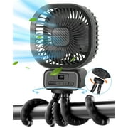 Inadays Inadays Fortable Fan Stroller Fan Desk Oscillating Fan Battery Operated Rechargable 5000 mAh Table Mini Small Fan Adjustable 3 Speeds with Light