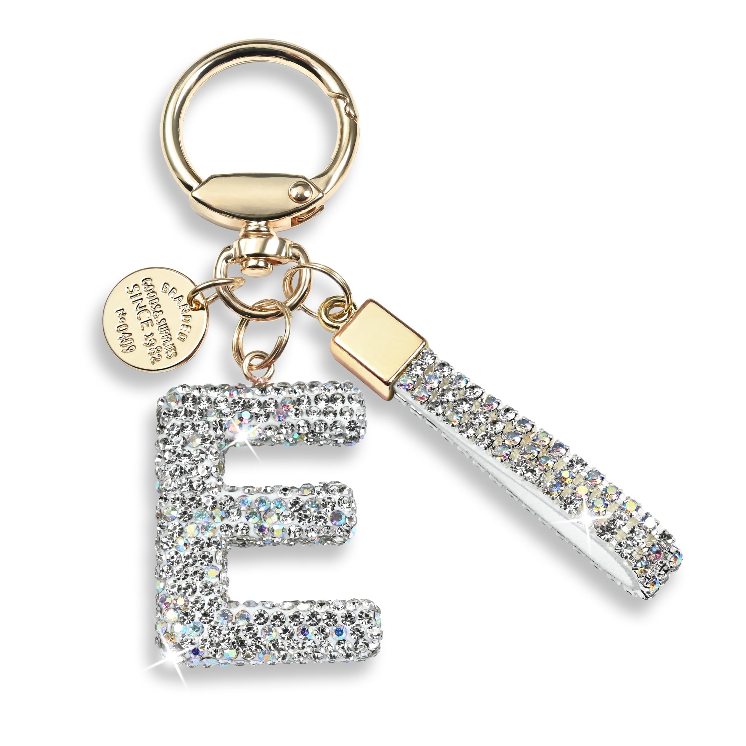 Inadays Initial Letter Keychain, Sparkly Bling Accessories for Women ...