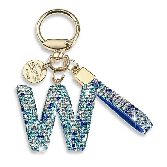 Inadays Initial Letter Keychain Gift for Women Girls Bling Sparkly Cute Backpack Car Key Accessories Lanyard