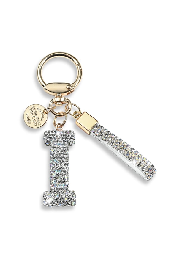 Initial Letter Keychain Gift for Women Girls Bling Sparkly Cute Backpack Car Key Accessories Lanyard