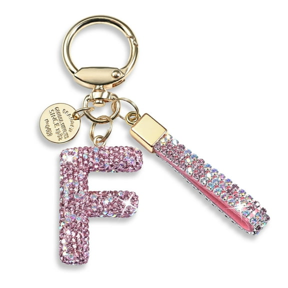 Inadays Initial Letter Keychain Gift for Women Girls Bling Sparkly Cute Backpack Car Key Accessories Lanyard