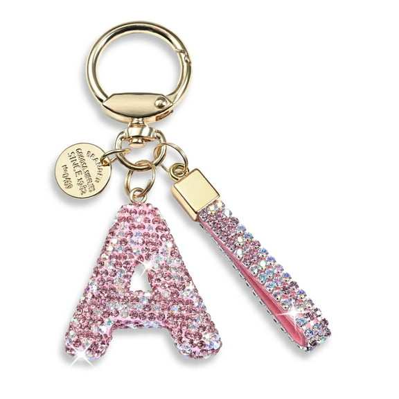 Inadays Initial Letter Keychain Gift for Women Girls Bling Sparkly Cute Backpack Car Key Accessories Lanyard