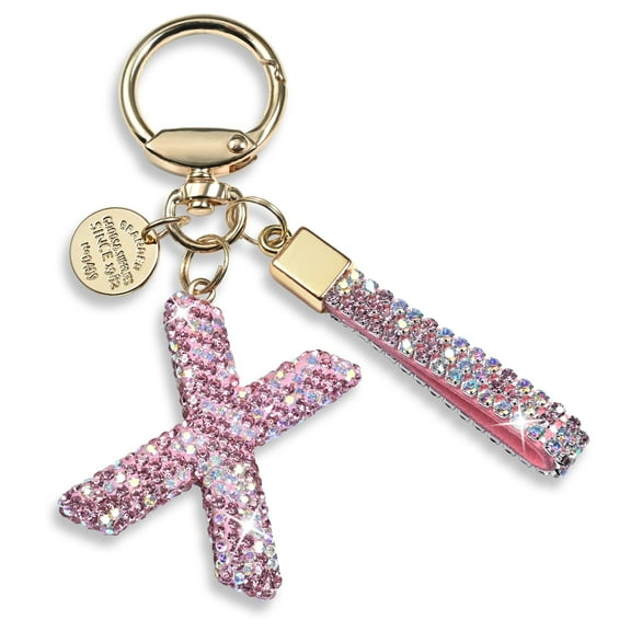 Inadays Initial Letter Keychain Gift for Women Girls Bling Sparkly Cute Backpack Car Key Accessories Lanyard