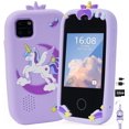 thumbnail image 1 of Inadays Kids Smart Phone for Girls Gifts - Toddler Christmas Birthday Gift for Age 3 4 5 6 7 8 Year Old, Kids Cell Phone Toy with Touchscreen, Dual Cameras, Learning,Mp3 Player,Games with 32 GB Card, 1 of 8