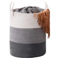 thumbnail image 1 of Inadays Laundry Basket 51L Large Clothes Laundry Hamper Woven Cotton Rope Tall Laundry Bag Baskets Toy Storage Organizer Collapsible Storage Basket for Blanket, Toys, Clothes, Pillows, Gradient Gray, 1 of 9