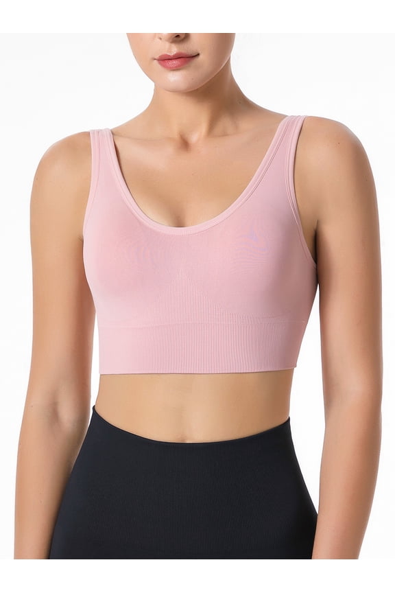 Inadays Medium Impact Sports Bra Women Wireless Padded Athletic Yoga Bras, M-XL
