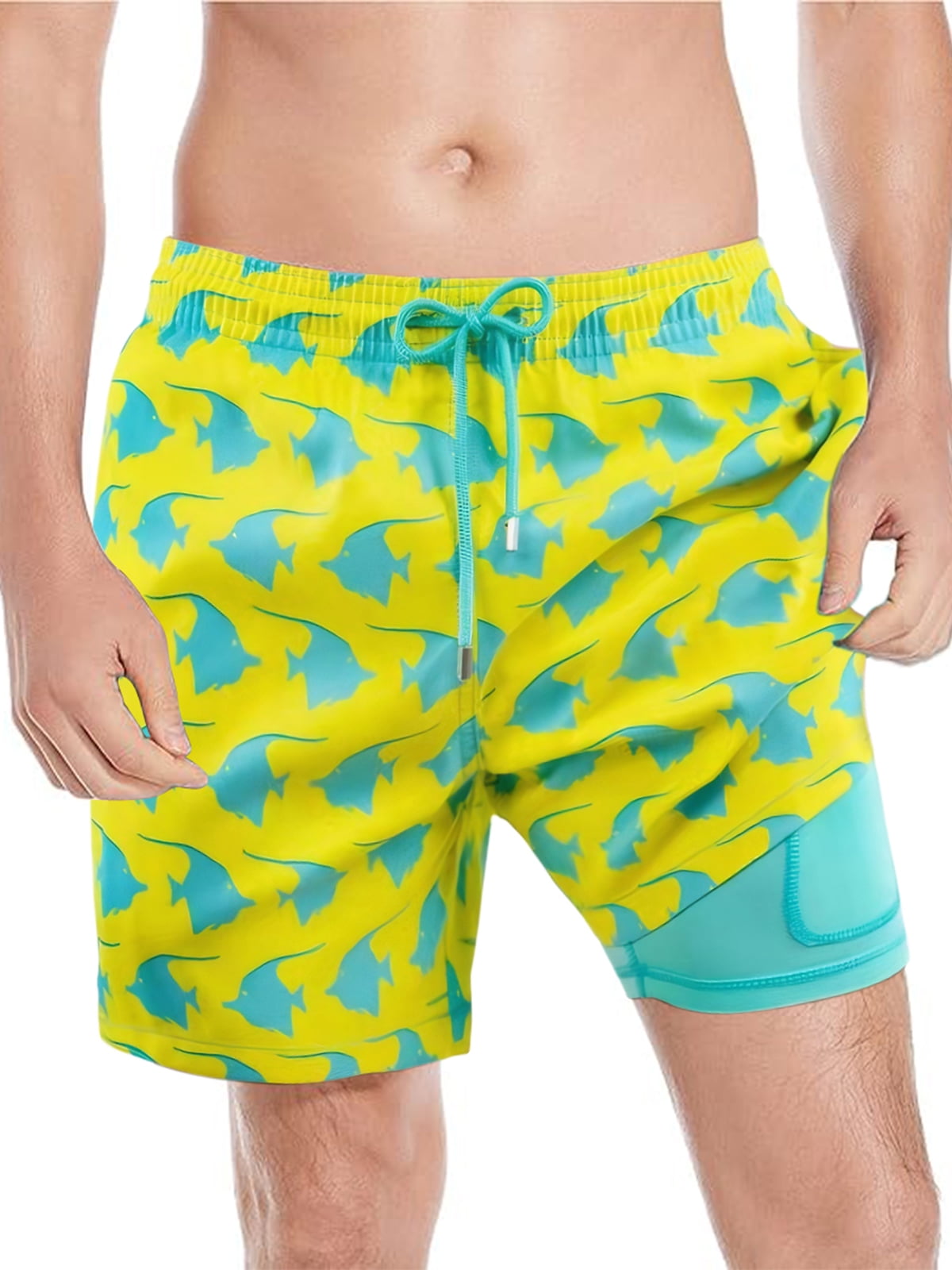  Hot Yellow Electrical Lightning Mens Beach Shorts Swim Trunks  Casual Shorts Quick Dry Swimwear Pants with Mesh Lining S : Clothing, Shoes  & Jewelry