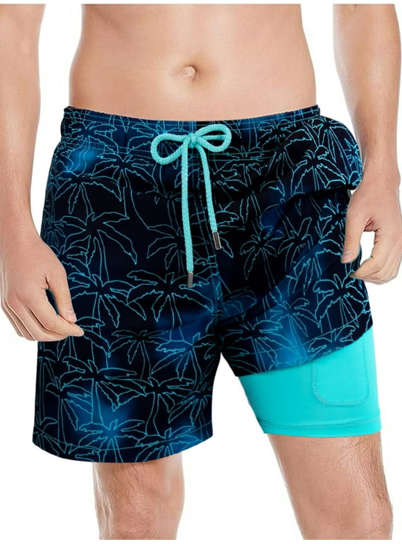 Inadays Men's Swim Trunks with Mesh Lining Quick Dry Sports Shorts Beach Shorts Boardshorts Bathing Suit Swimwear, M