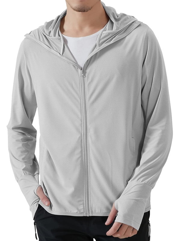 Inadays Men's UPF 50+ Sun Protection Full Zip Hoodie Jacket with