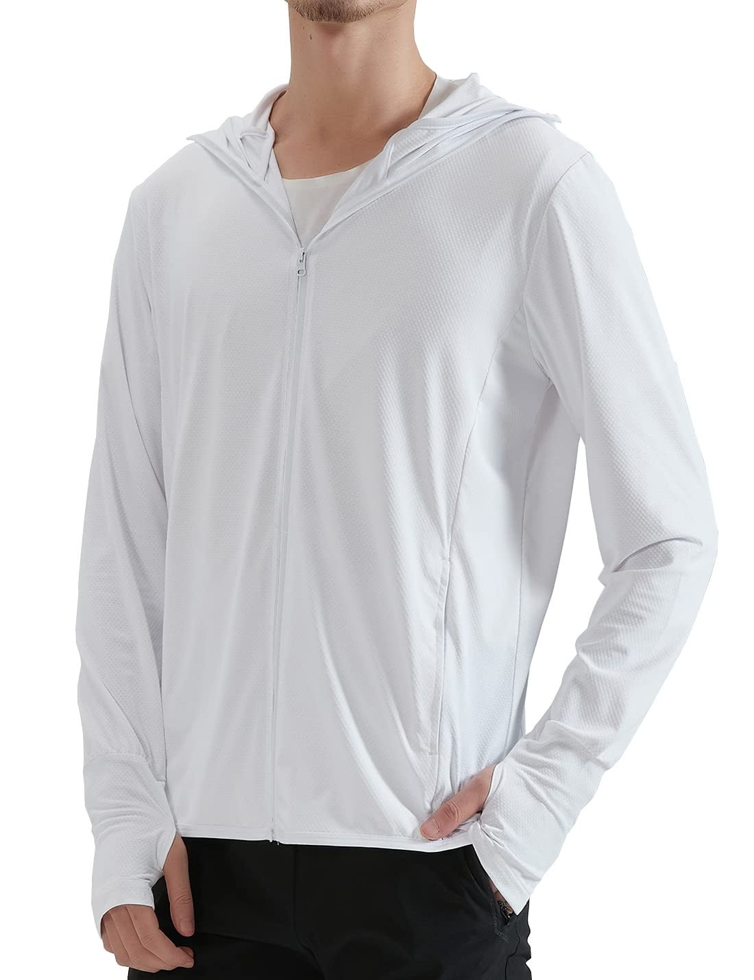 Inadays Men's UPF 50+ Sun Protection Full Zip Hoodie Jacket with