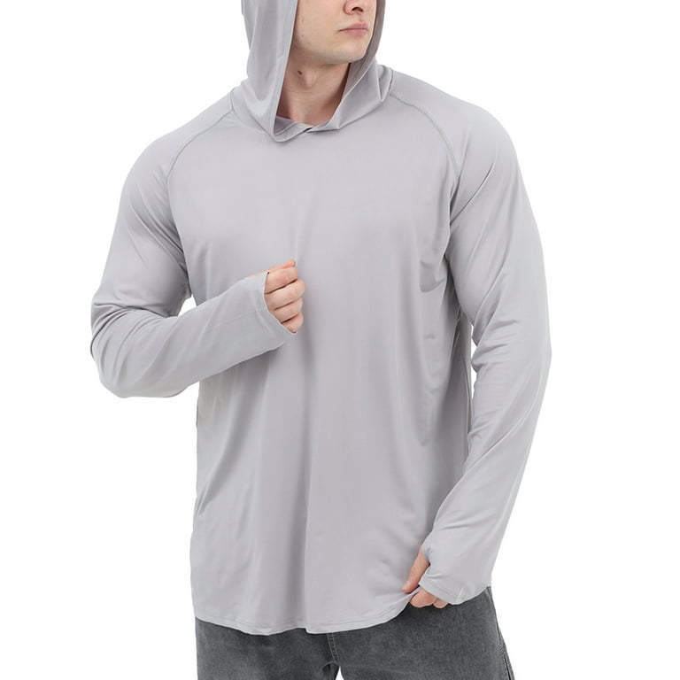 UPF 50+ Men UV Protection Jacket T-Shirt Hoodie Long Sleeve Outdoor Fishing  Tops