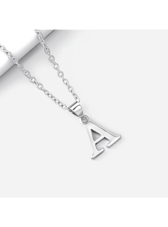 Silver Necklace for Women Name Necklaces for Women Silver Initial Necklaces for Women 925 Sterling Silver Personalized A-Z Dainty Gifts for Her Friends Lover Family, Letter A