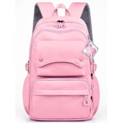 School Backpack, Large Capacity Bookbag for 15.6 Inch Laptop, Water-Resistant Cute Girlish Backpacks for Teen Adults Tween, Lightweight Travel Daypack for Prima