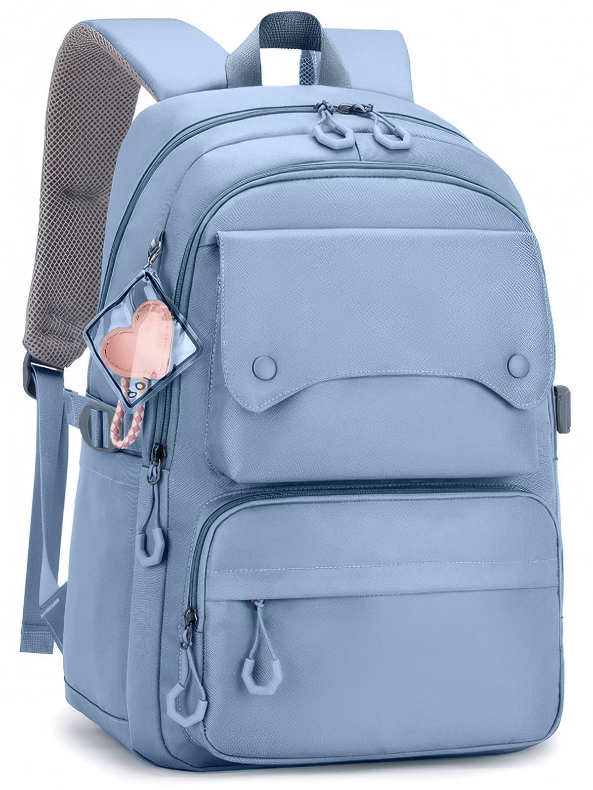 Inadays School Backpack, Large Capacity Bookbag for 15.6 Inch Laptop, Water-Resistant Cute Girlish Backpacks for Teen Adults Tween, Lightweight Travel Daypack for Primary Middle School College, Blue