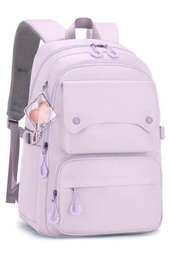 School Backpack, Large Capacity Bookbag for 15.6 Inch Laptop, Water-Resistant Cute Girlish Backpacks for Teen Adults Tween, Lightweight Travel Daypack for Primary Middle School College