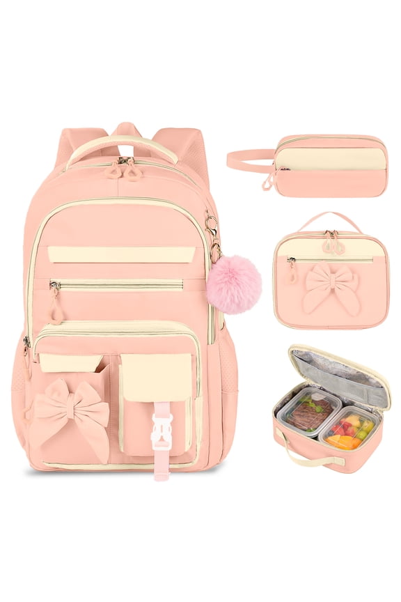 School Backpack Set Cute Bookbag With Lunch Bag Pencil Case Set for Elementary Preschool Middle