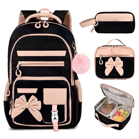 Inadays School Backpack Set Cute Bookbag With Lunch Bag Pencil Case Set for Elementary Preschool Middle