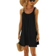 thumbnail image 1 of DAKIMOE Summer Beach Dress for Women Bikini Swimsuit Cover Ups Casual Vacation Short Halter Dresses Bathing suits Coverups Beachwear, Black, M, 1 of 7