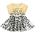 thumbnail image 1 of Inadays Toddler Baby Girls Dresses, Short Sleeve Casual Girls Dress Summer Letter & Leopard Print T-Shirt Dress Dress Girl Clothing, 3-6M, 1 of 6