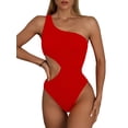 thumbnail image 1 of Inadays Women's One Piece Swimsuit One-Shoulder Swimwear Waist Cutout Swimsuit, 1 of 8