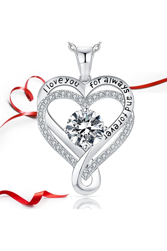 Necklaces for Women Jewelry for Women Gifts for Her Infinity Heart I Love You Necklace S925 Sterling Silver Anniversary Birthday Gifts for Mom Wife Girlfriend Valentine's Day Gift
