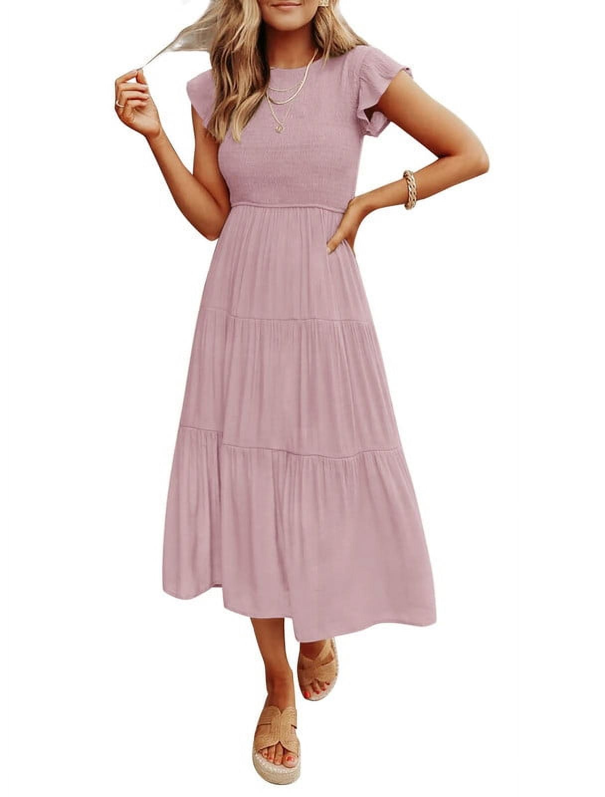 princess polly baby blue dress A-Line Two Pieces Tulle Pink Long Prom Dress, Pink Formal Evening Dres –  dresstby main image 1