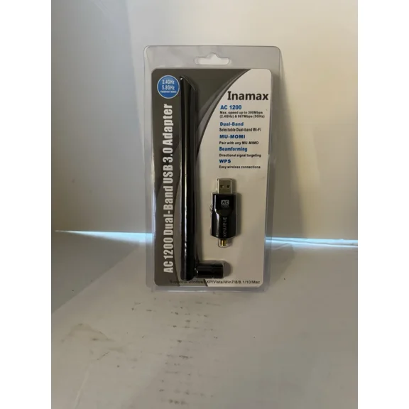 Inamax Usb Wifi Adapter Ac 1200 Dual-Band Usb 3.0 Wireless Network Wifi New