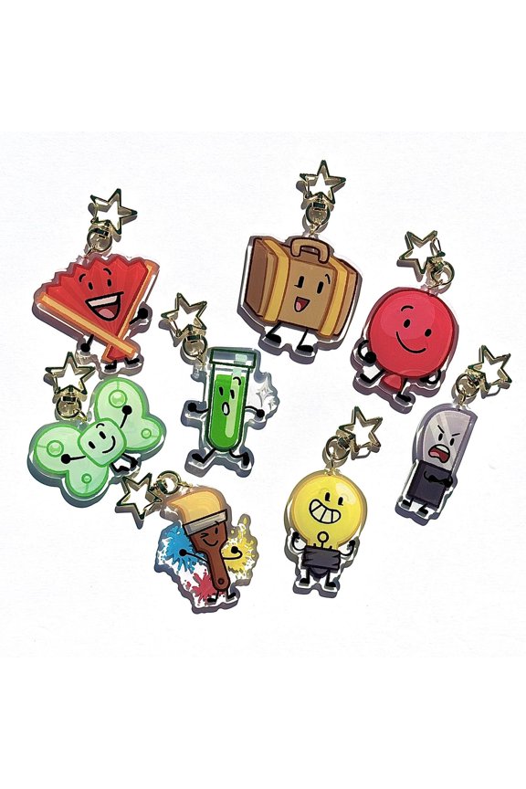 Inanimate Insanity Keychains - Fan, Test Tube, Bot, Suitcase, Balloon, Knife, Lightbulb, Paintbrush (1 keychain)