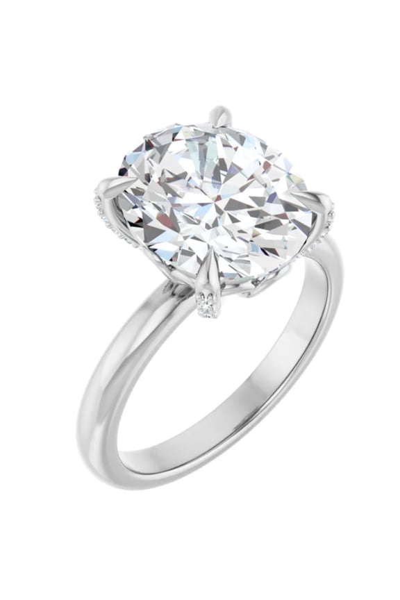 Inanna Oval Moissanite Engagement Ring Solitaire Basket