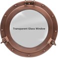 thumbnail image 1 of Inanosa 8" Antique Wall Mounted Premium Aluminium and Steel Alloy Vintage Ship's Porthole Window | Glassed Porthole | Pirate's Maritime Nautical Themed Decor - 1 Pc, Copper Finish, 1 of 5
