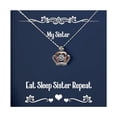 thumbnail image 1 of Inappropriate Sister Gifts, Eat Sleep Sister, Unique Birthday Crown Pendant Necklace For Little Sister, Jewelry From Sister, Appreciation gifts for sister, Thank you gifts for sister, Best gifts for, 1 of 4