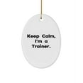 thumbnail image 1 of Inappropriate Trainer Gifts, Keep Calm, I'm a Trainer., Christmas Oval Ornament for Trainer, 1 of 1