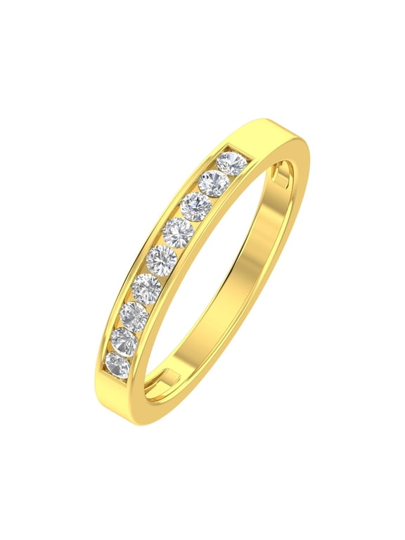 Classic Diamond Channel Wedding Band, 0.25ct. t.w, 10K Gold