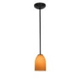 thumbnail image 1 of Inari Silk 28018-2R-ORB-AMB 1 Light Cone Glass Pendant in Oil Rubbed Bronze with Amber Glass, 1 of 1
