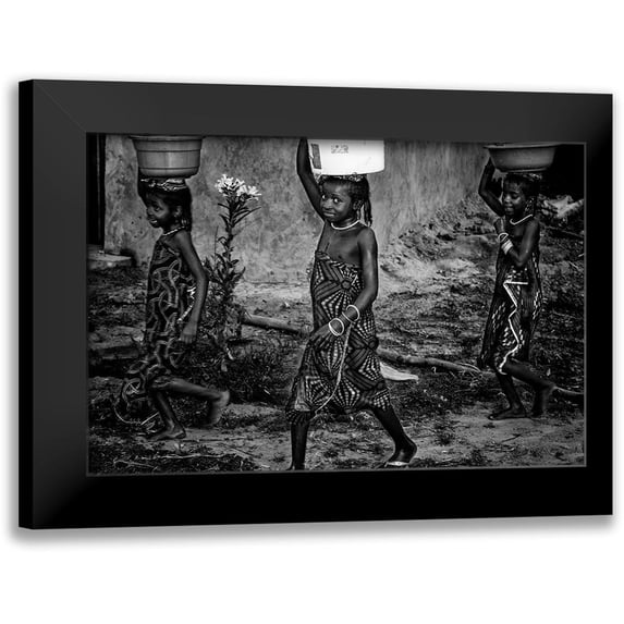 Inazio Kuesta, Joxe 14x11 Black Modern Framed Museum Art Print Titled - Back Home With The Water - Benin