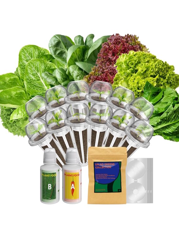 Inbloom Salad Seed Pod kits for AeroGarden,idoo Hydroponics growing System Garden,12-pods,350+ Seeds include American fast lettuce,Paris island cos lettuce,Cauliflower,Swiss chard,Spinach