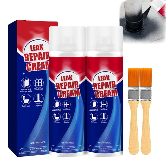 Inbuyus Leak Sealant Spray, Inbuyus Leak Repair Waterproof Sealant Spray with Brush, Multi-Surface Leakrepair Indoor and Outdoor Waterproof Coating, Fast Drying, Easy to Apply (2pcs)