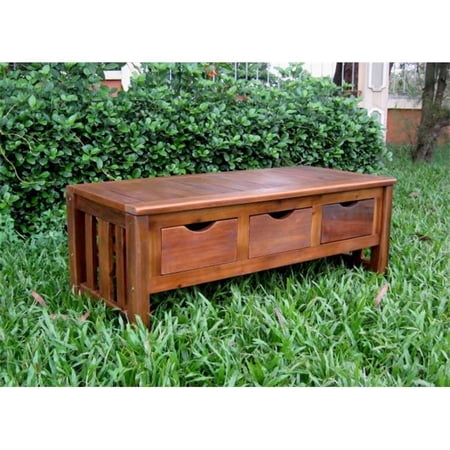 Inc 3-Drawer Bench without Back - Brown