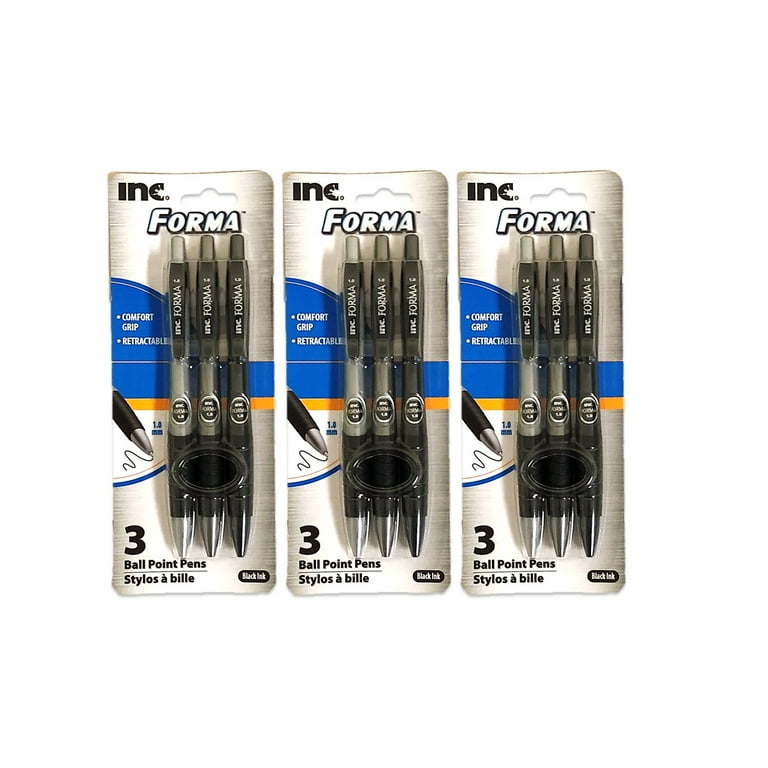 Inc. Forma Ball Point Retractable Pens Black Ink Multi Colored