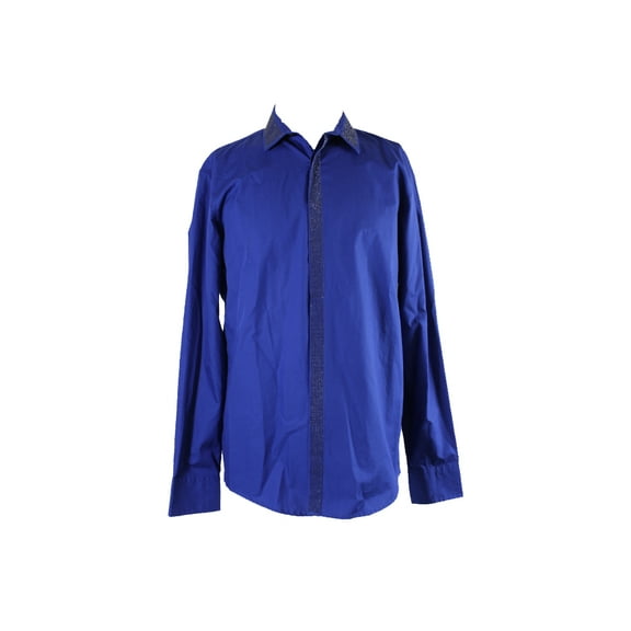 Inc International Concepts Cerulean Blue Studded Shine Shirt M